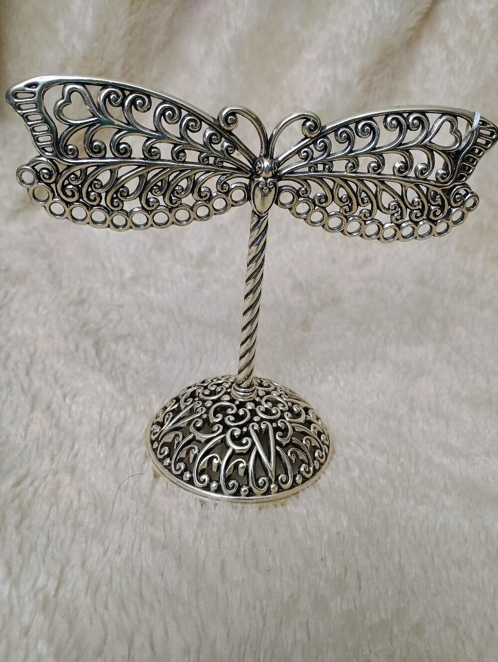 NWT Brighton Silver Dragonfly Earring Tree Holder Stand D30247